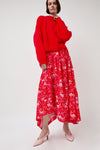 INSHADE Flared Skirt in Red Floral