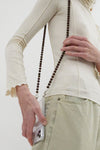 Ina Seifart Handykette Iphone Necklace in Brown with White Thread