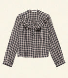 JOELLE TOP -- NAVY COUNTRYSIDE PLAID