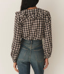 JOELLE TOP -- NAVY COUNTRYSIDE PLAID