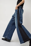 KSENIASCHNAIDER Baggy Jeans with Contrast Sidelines in Blue and Black