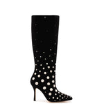 Kate Studs Boot In Black Suede