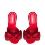 Elle Mule Crystal In Scarlet Suede