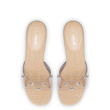 Vivi Lucite Mule in Clear Vinyl with Swarovski® Crystals