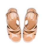 Bee Sandal In Tan Patent Leather