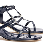 Hana Block In Navy Patent Leather