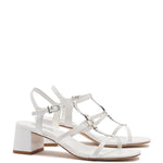 Hana Block In White Patent Leather