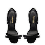 Larroudé x Markarian Sandal In Black Suede and Crystals