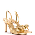 Valerie Slingback Sandal In Gold Metallic Leather