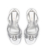 Valerie Slingback Sandal In Silver Metallic Leather