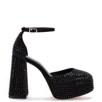 Ari Crystal Pump In Monochrome Black Suede