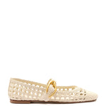 Verona Macrame Ballet Flat In Ivory Leather