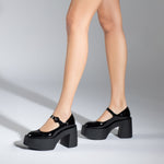 Olivia Platform Pump In Black Patent Leather