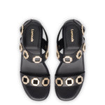 Milan Flatform Sandal In Black Leather