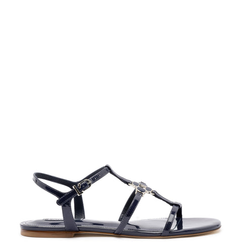 Hana Flat In Navy Patent Leather