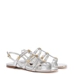 Harmony Flat Sandal In Silver Specchio