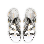 Harmony Flat Sandal In Silver Specchio