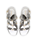 Harmony Flat Sandal In Silver Specchio