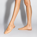 Blair Flat Mule In Tan Patent Leather