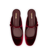 Blair Flat Mule In Wine Velvet