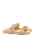 Milan Slide In Beige Raffia