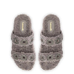 Milan Slide In Grey Faux Fur