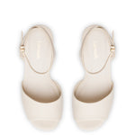 Yves Wedge In Ivory Leather