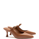 Ines Mule In Caramel Leather