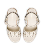 Jasmine Wedge In Ivory Leather