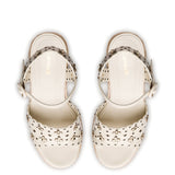 Jasmine Wedge In Ivory Leather