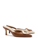 Flora Pump In Caramel and Ivory Leather