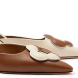 Flora Pump In Caramel and Ivory Leather