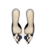 Flora Pump In Navy and Ivory Leather