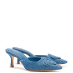 Flora Pump In Blue Stoned Denim