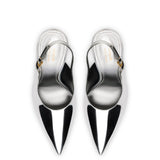 Larroudé x Altuzarra Pump In Silver Specchio