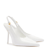 Larroudé x Altuzarra Pump In White Patent Leather