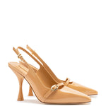 Ines Hi Pump in Tan Patent Leather