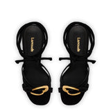 Verona Strappy Sandal In Black Suede