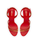 Milanina Mini Sandal In Scarlet Leather