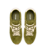 Stella Sneaker In Seaweed Suede and Ivory Leather