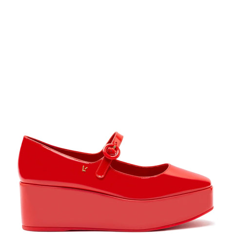 Blair Flatform In Scarlet Patent Leather