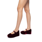 Blair Flatform In Wine Velvet