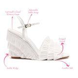 Yves Fringe Wedge In White Raffia