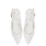 Loulou Pump In White Patent Leather