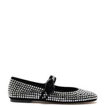 Verona Ballet Flat Crystal In Black Suede