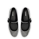 Verona Ballet Flat Crystal In Black Suede