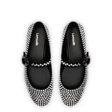 Verona Ballet Flat Crystal In Black Suede