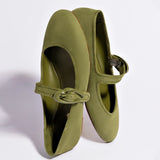 Verona Ballet Flat In Seaweed Suede