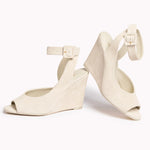 Deena By Larroudé Wedge Sandal In Mushroom Grey Suede