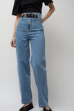 Les Coyotes de Paris Carrot Leg Trousers in Classic Denim Blue